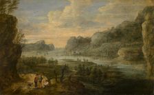 Landscape with a Sunset, c1620-1670. Creator: Lucas van Uden