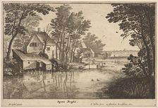 Landscape with an Angler, 1650. Creator: Wenceslaus Hollar
