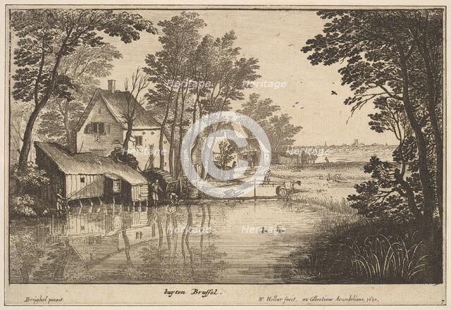 Landscape with an Angler, 1650. Creator: Wenceslaus Hollar.