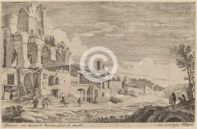 Landscape with an Artist Sketching. Creator: Herman van Swanevelt.