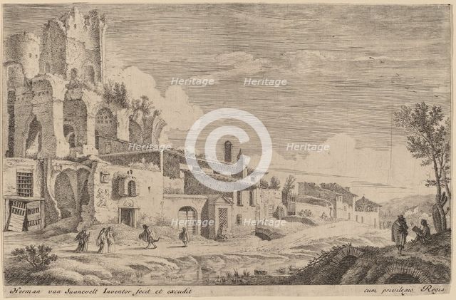 Landscape with an Artist Sketching. Creator: Herman van Swanevelt.
