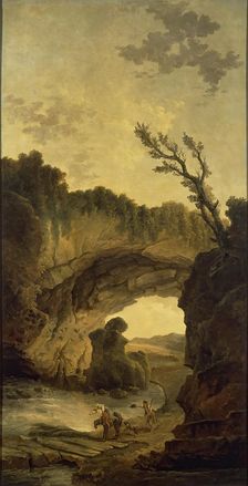 Landscape with an Arch in a Rock, 1780. Creator: Hubert Robert