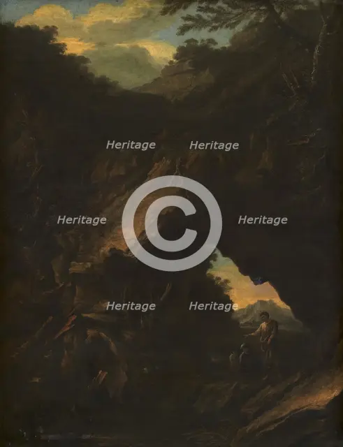 Landscape with an "Arco Naturale", 1630-1673. Creator: Salvator Rosa.