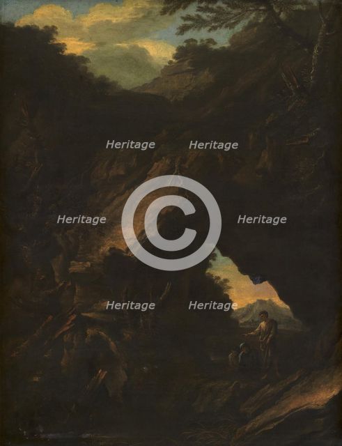 Landscape with an "Arco Naturale", 1630-1673. Creator: Salvator Rosa.