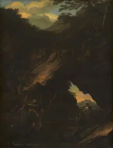 Landscape with an "Arco Naturale", 1630-1673. Creator: Salvator Rosa