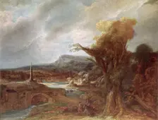 Landscape with an Obelisk 1638, (1967). Creator: Govaert Flinck