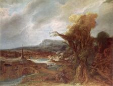 Landscape with an Obelisk 1638, (1967). Creator: Govaert Flinck