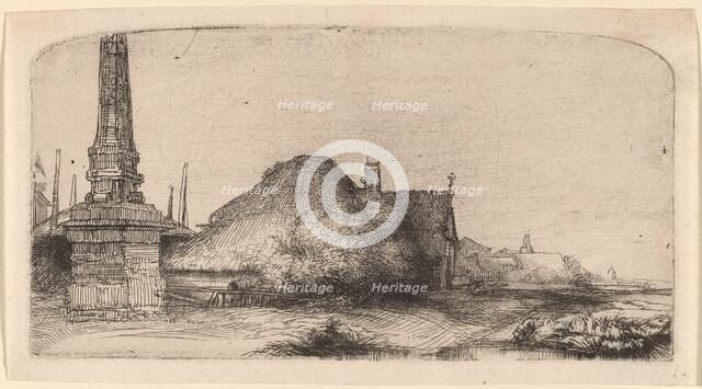 Landscape with an Obelisk, c. 1650. Creator: Rembrandt Harmensz van Rijn.