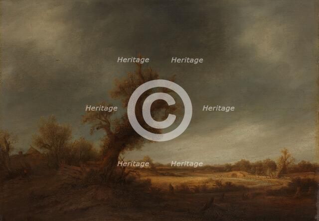 Landscape with an old oak, c.1639-c.1641. Creator: Adriaen van Ostade.