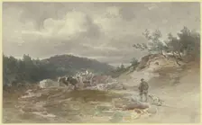 Landscape with an ox-drawn cart, 1882. Creator: Anton Burger