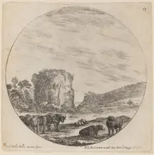 Landscape with Antique Ruins, 1646. Creator: Stefano della Bella