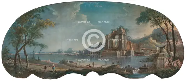 Landscape with ancient ruin, c1830. Creator: Jenaro Perez Villaamil.