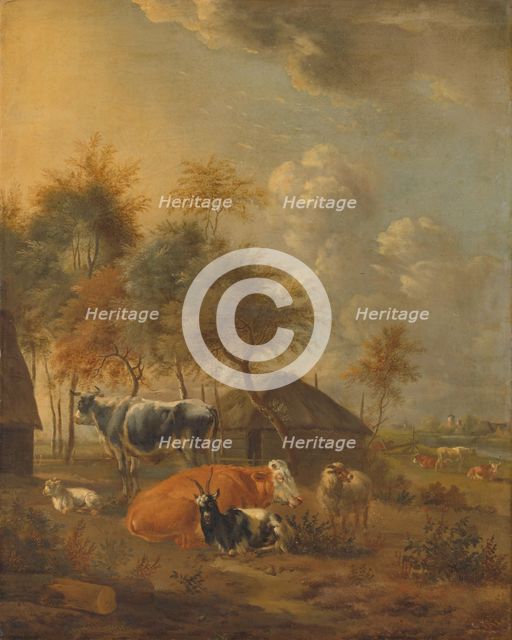 Landscape with Animals, c.1700-c.1799. Creator: Schilder.