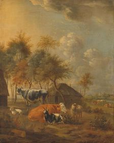 Landscape with Animals, c.1700-c.1799. Creator: Schilder