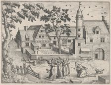 Landscape with Abraham and Three Angels, ca. 1570., ca. 1570. Creators: Anon, Lucas Gassel