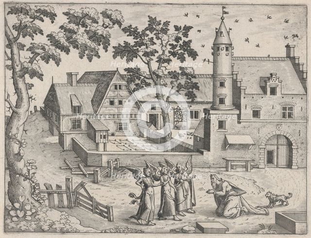 Landscape with Abraham and Three Angels, ca. 1570., ca. 1570. Creators: Anon, Lucas Gassel.