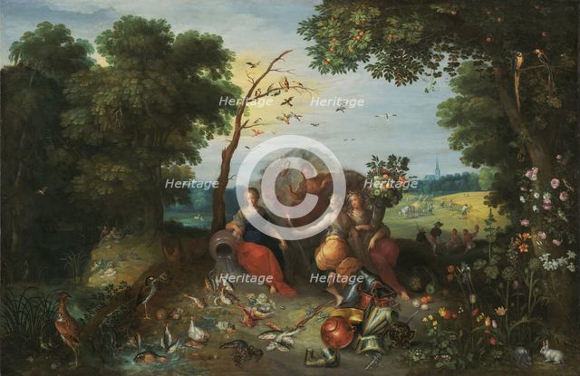 Landscape with Allegories of the Four Elements, 1635. Creators: Jan Brueghel the younger, Frans Francken II.