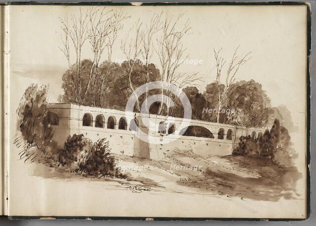 Landscape with Aqueduct, 1832. Creator: Thomas Cole.