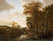 Landscape with arched gateway c1654. Creator: Adam Pynacker