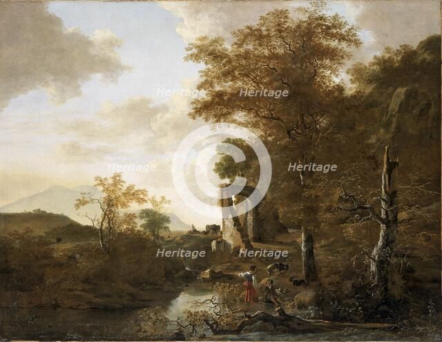 'Landscape with arched gateway', c1654. Artist: Adam Pynacker