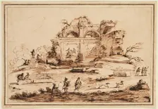 Landscape with Arched Ruins, 18th century. Creator: Unknown