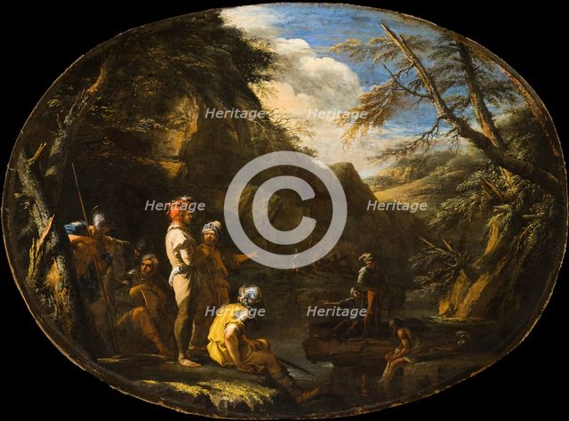 Landscape with Armed Men, c1640. Creator: Salvator Rosa.