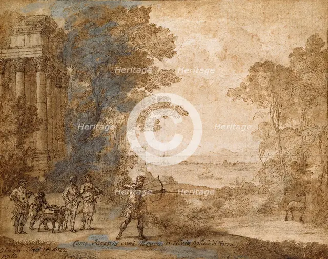 Landscape with Ascanius Shooting the Stag of Sylvia, 1680-1682. Artist: Claude Lorrain.