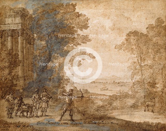 Landscape with Ascanius Shooting the Stag of Sylvia, 1680-1682. Artist: Claude Lorrain.
