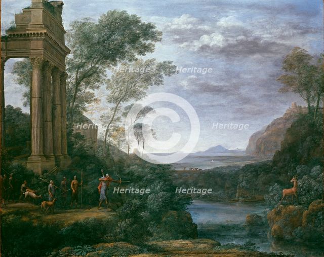 Landscape with Ascanius shooting the Stag of Sylvia, 1681-1682. Artist: Claude Lorrain.