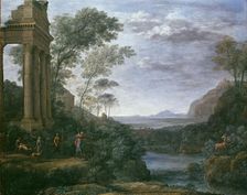 Landscape with Ascanius shooting the Stag of Sylvia, 1681-1682. Artist: Claude Lorrain