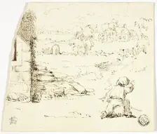 Landscape with Boy in Foreground, n.d. Creator: Marcus Stone