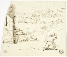 Landscape with Boy in Foreground, n.d. Creator: Marcus Stone