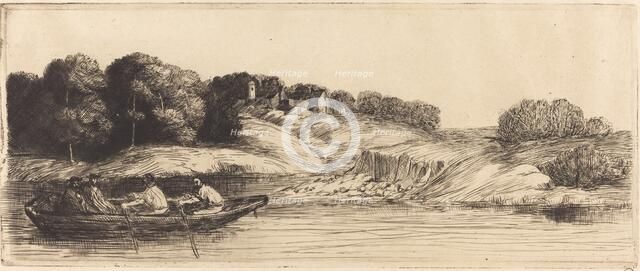 Landscape with Boat, 1st plate (Le paysage au bateau). Creator: Alphonse Legros.