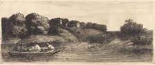 Landscape with Boat, 1st plate (Le paysage au bateau). Creator: Alphonse Legros