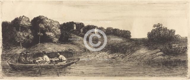 Landscape with Boat, 1st plate (Le paysage au bateau). Creator: Alphonse Legros.