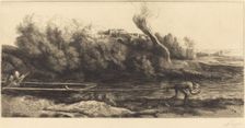 Landscape with Boat, 2nd plate (Paysage au bateau). Creator: Alphonse Legros