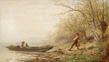 Landscape with Boatman, 1882. Creator: James Crawford Thom