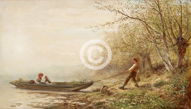 Landscape with Boatman, 1882. Creator: James Crawford Thom.