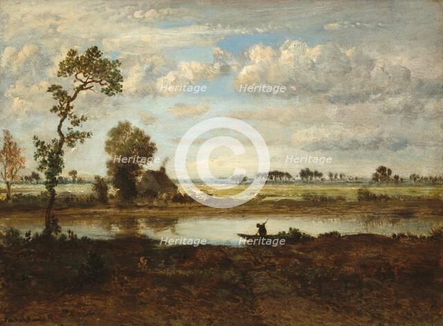 Landscape with Boatman, c. 1860. Creator: Theodore Rousseau.