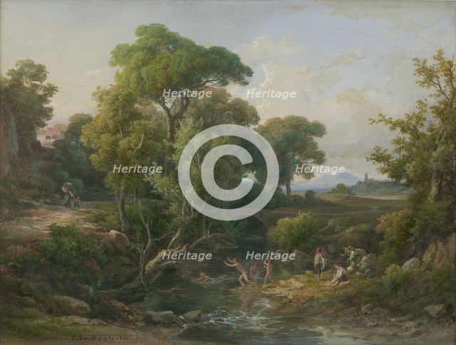 Landscape with bathers, 1860. Creator: Karol Marko.