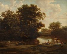 Landscape with Bathers, c.1660. Creator: Joris van der Haagen