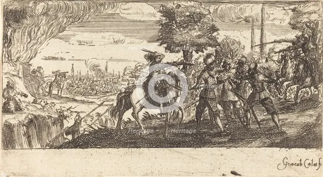 Landscape with Battle Scene. Creator: Unknown.