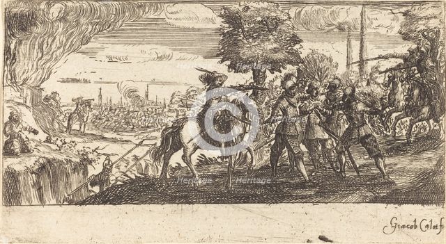 Landscape with Battle Scene. Creator: Unknown.