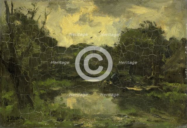 Landscape with barge, c.1886.  Creator: Jacob Henricus Maris.