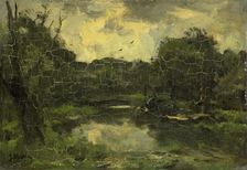Landscape with barge, c.1886. Creator: Jacob Henricus Maris