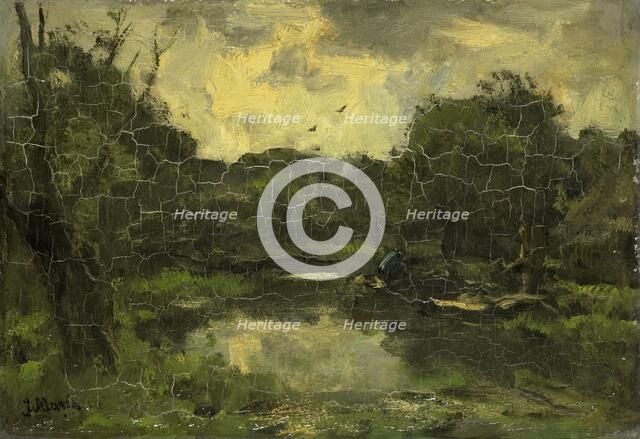 Landscape with barge, c.1886.  Creator: Jacob Henricus Maris.