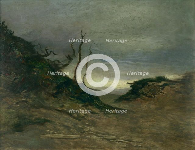 Landscape with bare trees, (c1880s) Creator: Petrus van der Velden.