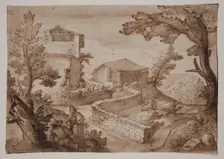 Landscape with Barn and Stable, c.between 1614 and 1616. Creator: Remigio Cantagallina