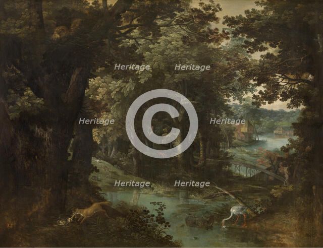 Landscape with Beast Fables, 1620. Creator: Adriaen van Stalbemt.