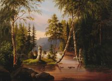 Landscape with birch trees, 1870. Creator: Lennart Forstén